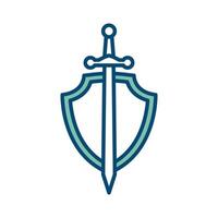 shield and sword icon vector design template in white background