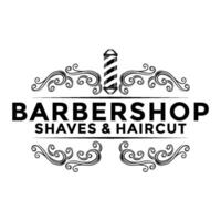Barbershop vintage Logo template on isolated white background vector