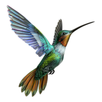 ai généré 3d le rendu de une colibri sur transparent Contexte - ai généré png