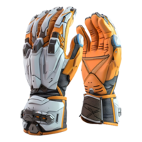 ai generado 3d representación de un fútbol guantes en transparente antecedentes - ai generado png