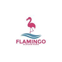 flamenco pájaro logo concepto, elegante flamenco logo vector modelo