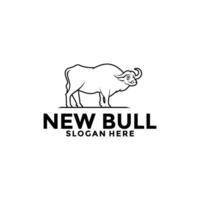 Creative Bull Buffalo Line Art logo vector , Bull Logo design template