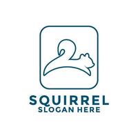 squirrel vector logo design. modern line art squirrel logo template