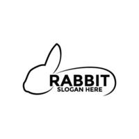 Rabbit Line art logo, Rabbit logo template vector icon symbol illustration