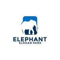 Elephant logo vector, Elephant zoo safari logo design template vector