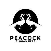 Luxurious Peacock bird logo icon, Abstract Peacock logo vector design template