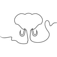 Elephant Line art vector , Elephant Head vector background