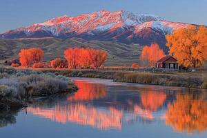 ai generado hermosa naturaleza montaña paisaje profesional fotografía foto