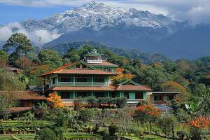 ai generado hermosa naturaleza montaña paisaje profesional fotografía foto