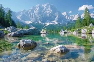 ai generado hermosa naturaleza montaña paisaje profesional fotografía foto