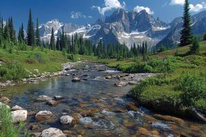 ai generado hermosa naturaleza montaña paisaje profesional fotografía foto