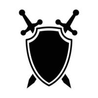 shield and sword icon vector design template in white background