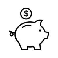 cerdito banco icono vector diseño modelo en blanco antecedentes