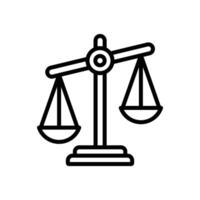 escala de justicia icono vector diseño modelo en blanco antecedentes