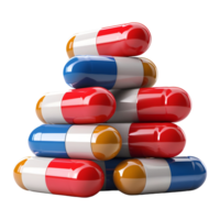 AI generated 3D Rendering of a Capsule or Pill on Transparent Background - Ai Generated png