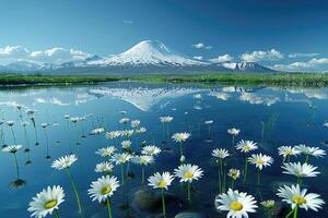 ai generado hermosa naturaleza montaña paisaje profesional fotografía foto