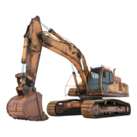 AI generated Yellow Excavator on Transparent background - Ai Generated png