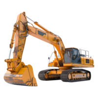 AI generated Yellow Excavator on Transparent background - Ai Generated png