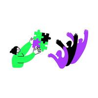 Cartoon Color Web Development Concept Scene with Character Girl. Vector