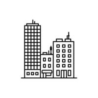 City Buildings Sign Black Thin Line Icon. Vector