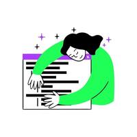 Cartoon Color Web Development Concept Scene with Character Girl. Vector