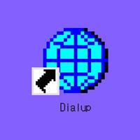 Cartoon Color Pixel Art Dialup Shortcut. Vector