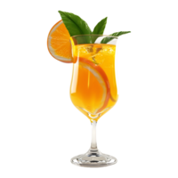 ai généré Orange jus sur transparent Contexte - ai généré png