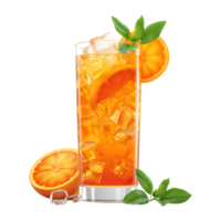 ai généré Orange jus sur transparent Contexte - ai généré png