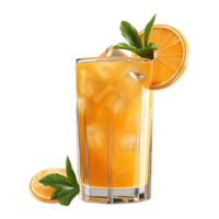 ai généré Orange jus sur transparent Contexte - ai généré png