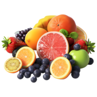 AI generated Mix Fruits on Transparent background - Ai Generated png