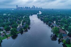 AI generated Spectacular aerial view from a drone professional photography photo