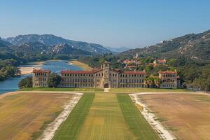 AI generated Spectacular aerial view from a drone professional photography photo