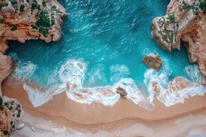 AI generated Spectacular aerial view from a drone professional photography photo