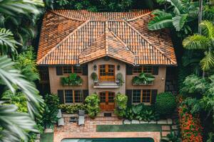 AI generated Spectacular aerial view from a drone professional photography photo