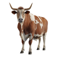 ai généré 3d le rendu de une vache sur transparent Contexte - ai généré png