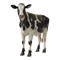 ai generado 3d representación de un vaca en transparente antecedentes - ai generado png