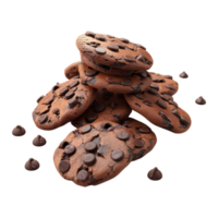 ai generado 3d representación de un chocolate papas fritas en transparente antecedentes - ai generado png