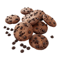 AI generated 3D Rendering of a Chocolate Chips on Transparent Background - Ai Generated png