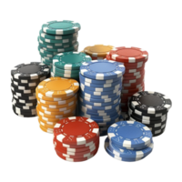 ai généré 3d le rendu de une casino frites sur transparent Contexte - ai généré png