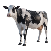 ai gerado 3d Renderização do uma vaca em transparente fundo - ai gerado png