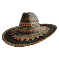 ai generado 3d representación de un tradicional mexicano sombrero en transparente antecedentes - ai generado png