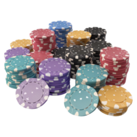 AI generated 3D Rendering of a Casino Chips on Transparent Background - Ai Generated png