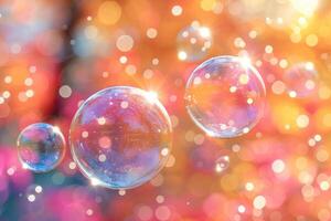 AI generated Abstract water bubbles colorful background design images photo