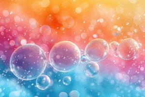 AI generated Abstract water bubbles colorful background design images photo