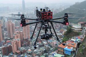 AI generated drone flying in the sky professional photography photo