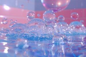 AI generated Abstract water bubbles colorful background design images photo