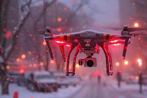 AI generated drone flying in the sky professional photography photo