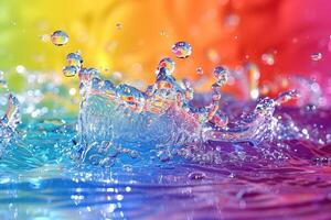 AI generated Abstract water bubbles colorful background design images photo