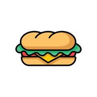 sandwich icon vector design template in white background