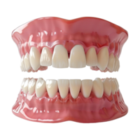 ai generado 3d representación de un humano dientes en transparente antecedentes - ai generado png